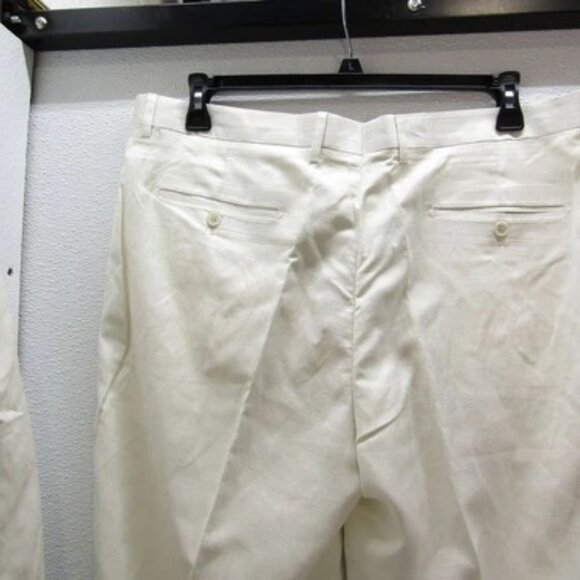 NEW TAZZIO Mens Smooth Twill Suit Jacket and Pant Set Size 46 Slim Ivory - Picture 6 of 12